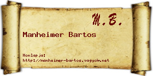 Manheimer Bartos névjegykártya